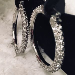 NWT Swarovski Crystal Hoop Earrings